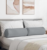 VidaXL Bolster Kussens 2 pcs Lichtgrijs Ø 25 x 70 cm Stof