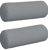 VidaXL Bolster Kussens 2 pcs Lichtgrijs Ø 25 x 70 cm Stof