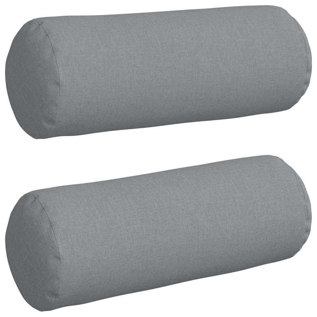 VidaXL Bolster Kussens 2 pcs Lichtgrijs Ø 25 x 70 cm Stof