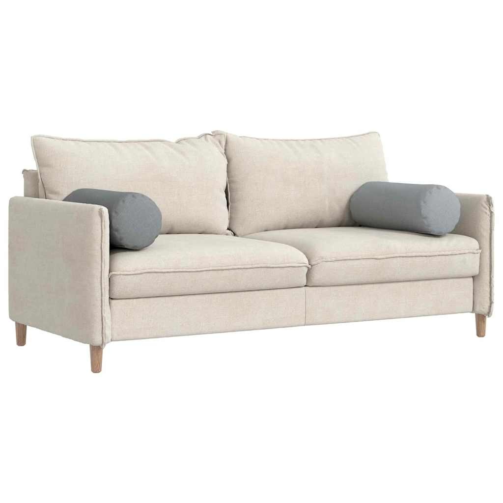 VidaXL Bolster Kussens 2 pcs Lichtgrijs Ø 25 x 70 cm Stof