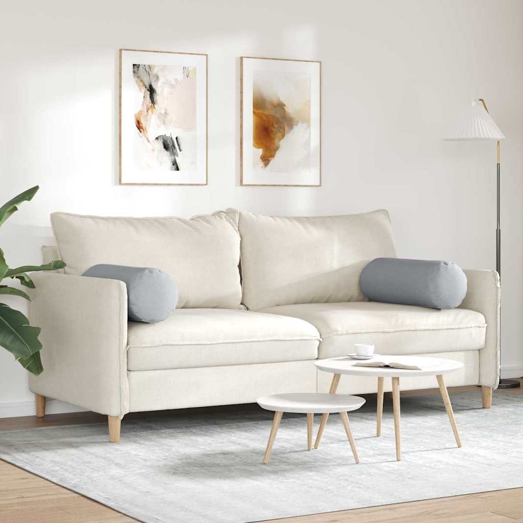 VidaXL Bolster Kussens 2 pcs Lichtgrijs Ø 25 x 70 cm Stof