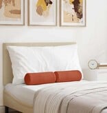 VidaXL Bolster Kussens 2 pcs Rood-oranje Ø 15 x 40 cm Katoen Stof