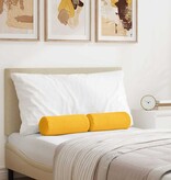 VidaXL Bolster Kussens 2 pcs Lichtgeel Ø 15 x 40 cm Katoen Stof