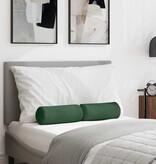 VidaXL Bolster Kussens 2 pcs Donkergroen Ø 15 x 40 cm Katoen Stof