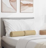 VidaXL Bolster Kussens 2 pcs Grijs groen Ø 15 x 40 cm Katoen Stof