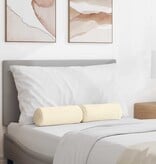 VidaXL Bolster Kussens 2 pcs Crème Ø 15 x 40 cm Katoen Stof