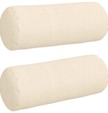 VidaXL Bolster Kussens 2 pcs Crème Ø 15 x 40 cm Katoen Stof