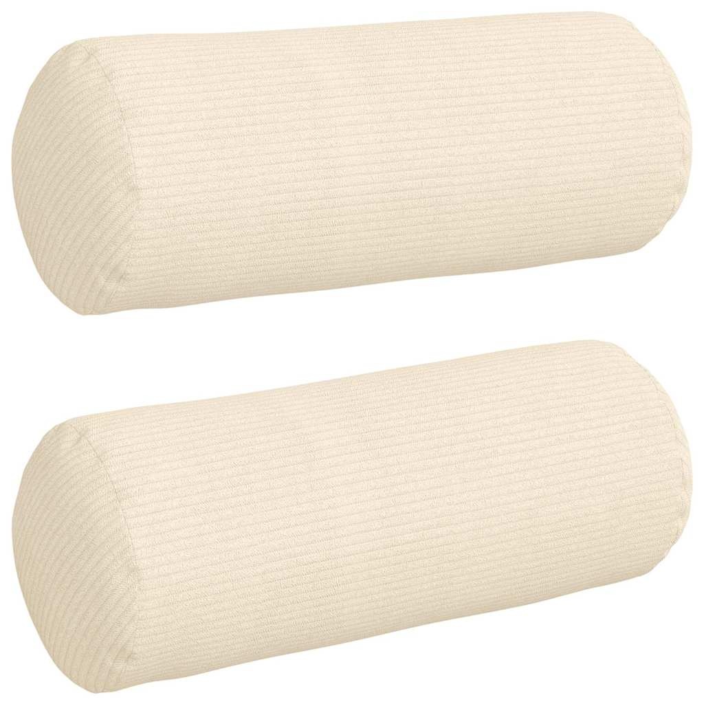 VidaXL Bolster Kussens 2 pcs Crème Ø 15 x 40 cm Katoen Stof
