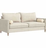 VidaXL Bolster Kussens 2 pcs Crème Ø 15 x 40 cm Katoen Stof