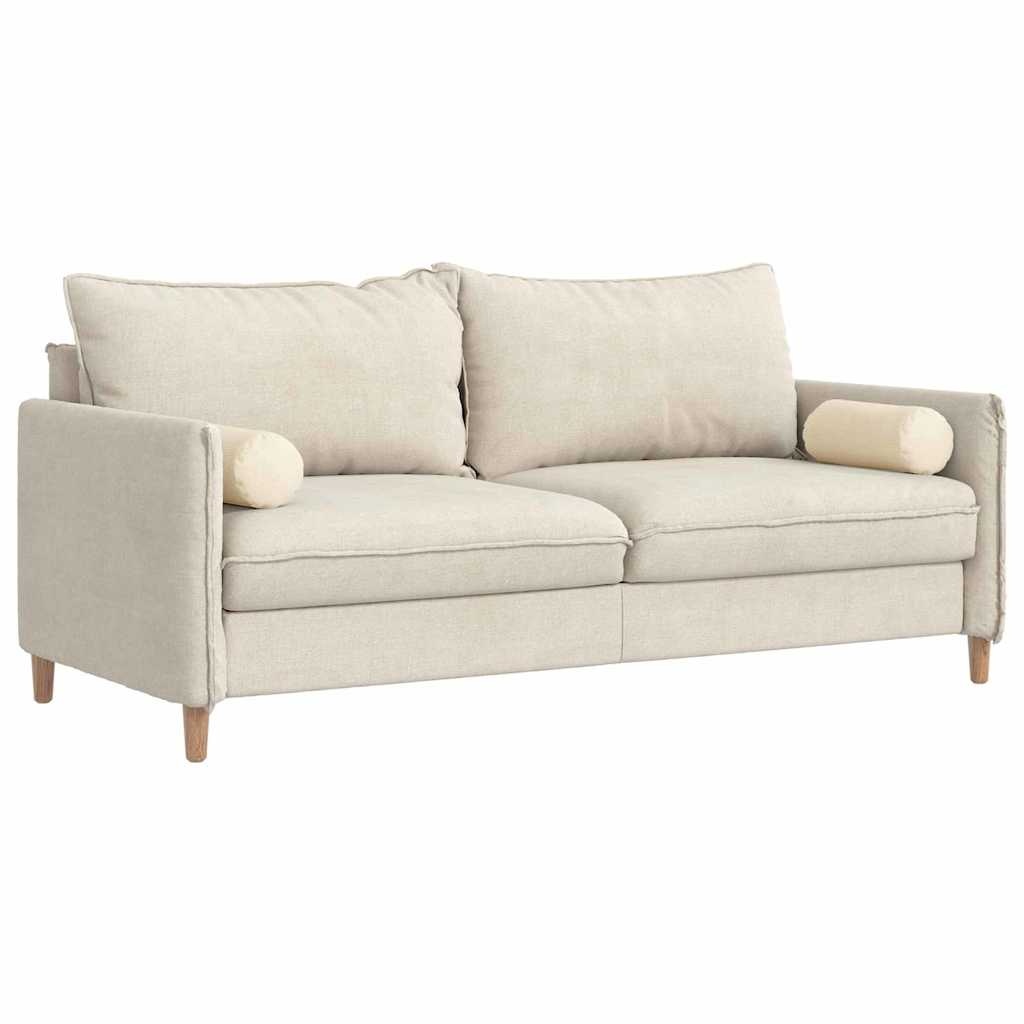 VidaXL Bolster Kussens 2 pcs Crème Ø 15 x 40 cm Katoen Stof