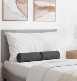 VidaXL Bolster Kussens 2 pcs Donkergrijs Ø 15 x 40 cm Katoen Stof