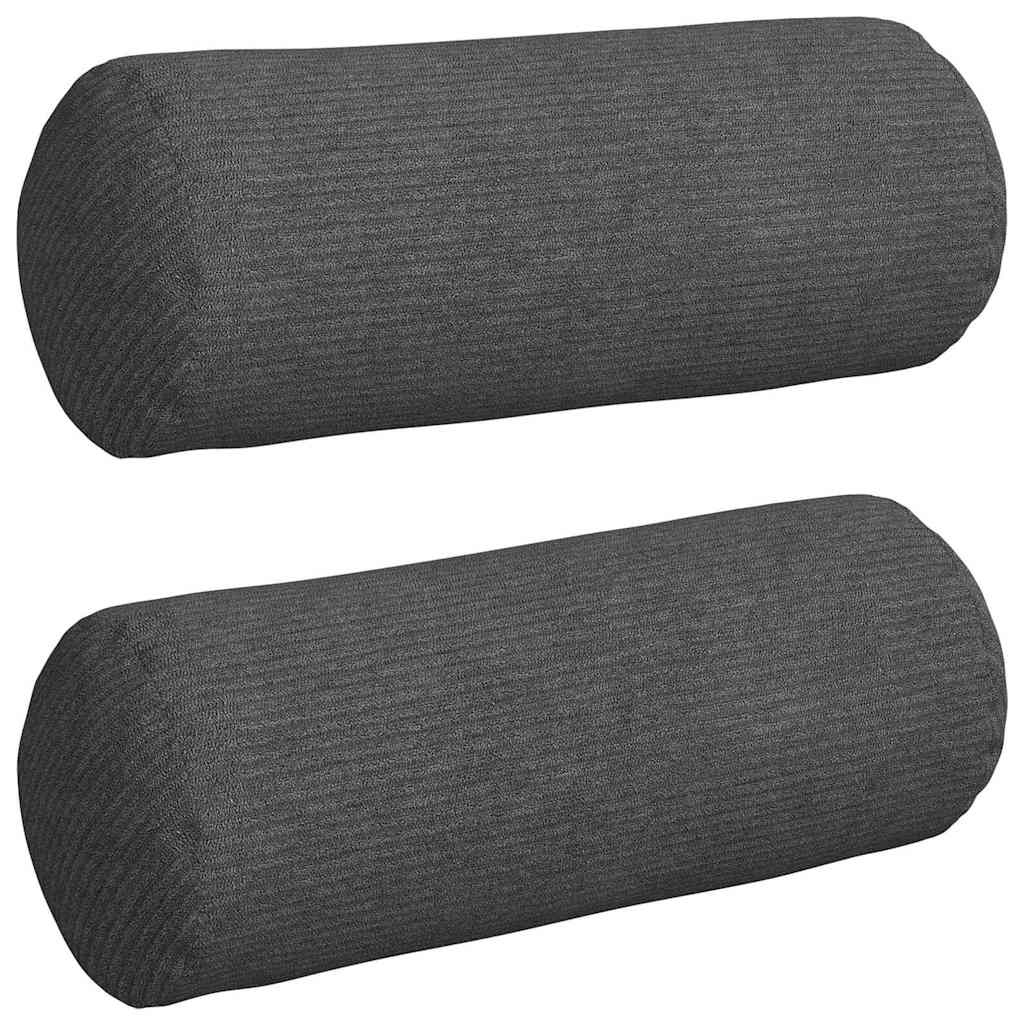 VidaXL Bolster Kussens 2 pcs Donkergrijs Ø 15 x 40 cm Katoen Stof