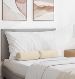 VidaXL Bolster Kussens 2 pcs Beige Ø 15 x 40 cm Microvezel Stof