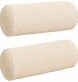 VidaXL Bolster Kussens 2 pcs Beige Ø 15 x 40 cm Microvezel Stof