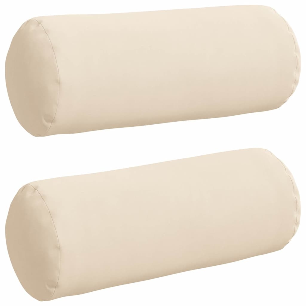 VidaXL Bolster Kussens 2 pcs Beige Ø 15 x 40 cm Microvezel Stof