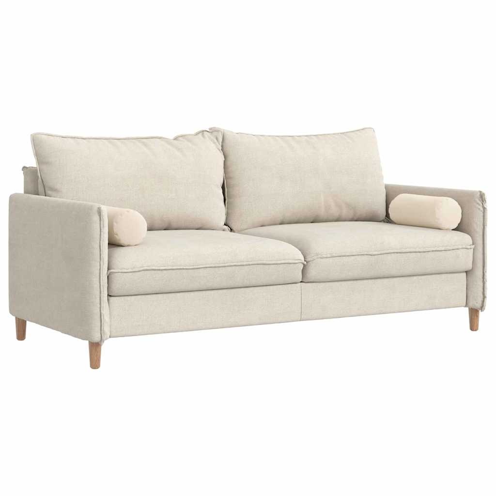 VidaXL Bolster Kussens 2 pcs Beige Ø 15 x 40 cm Microvezel Stof