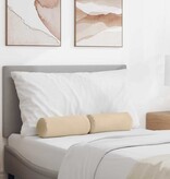 VidaXL Bolster Kussens 2 pcs Crème Ø 15 x 40 cm Microvezel Stof