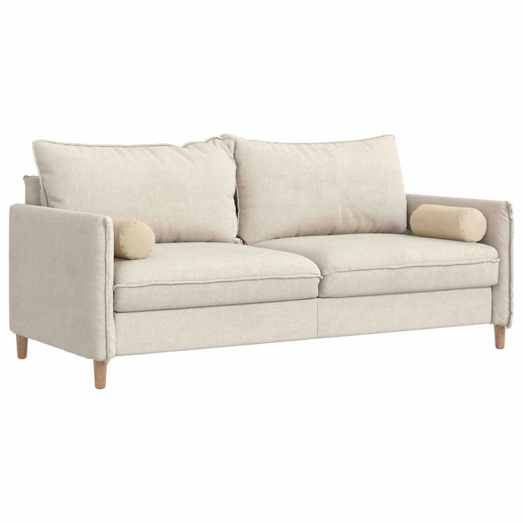 VidaXL Bolster Kussens 2 pcs Crème Ø 15 x 40 cm Microvezel Stof