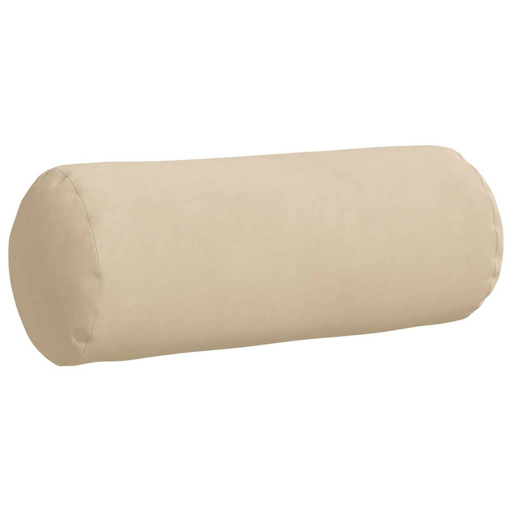 VidaXL Bolster Kussens 2 pcs Crème Ø 15 x 40 cm Microvezel Stof