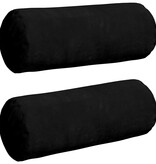 VidaXL Bolster Kussens 2 pcs Zwart Ø 15 x 40 cm Microvezel Stof