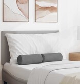 VidaXL Bolster Kussens 2 pcs Donkergrijs Ø 15 x 40 cm Microvezel Stof