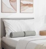 VidaXL Bolster Kussens 2 pcs Lichtgrijs Ø 15 x 40 cm Microvezel Stof