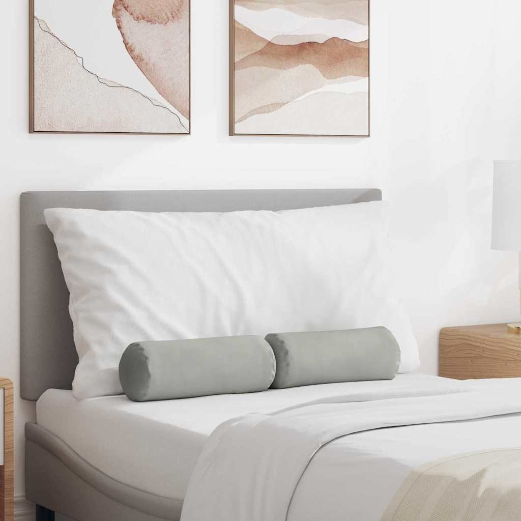 VidaXL Bolster Kussens 2 pcs Lichtgrijs Ø 15 x 40 cm Microvezel Stof