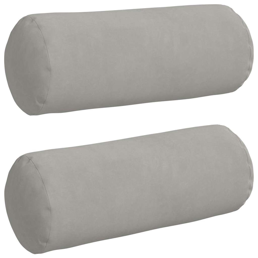 VidaXL Bolster Kussens 2 pcs Lichtgrijs Ø 15 x 40 cm Microvezel Stof