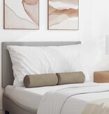 VidaXL Bolster Kussens 2 pcs Taupe Ø 15 x 40 cm Microvezel Stof