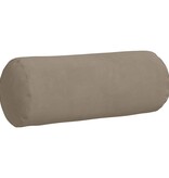 VidaXL Bolster Kussens 2 pcs Taupe Ø 15 x 40 cm Microvezel Stof