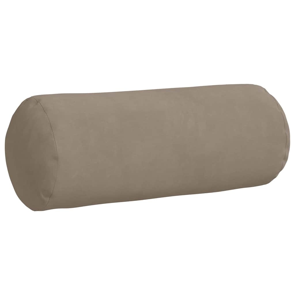 VidaXL Bolster Kussens 2 pcs Taupe Ø 15 x 40 cm Microvezel Stof