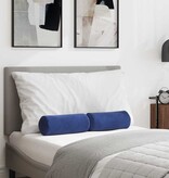 VidaXL Bolster Kussens 2 pcs Politieblauw Ø 15 x 40 cm Katoen Stof