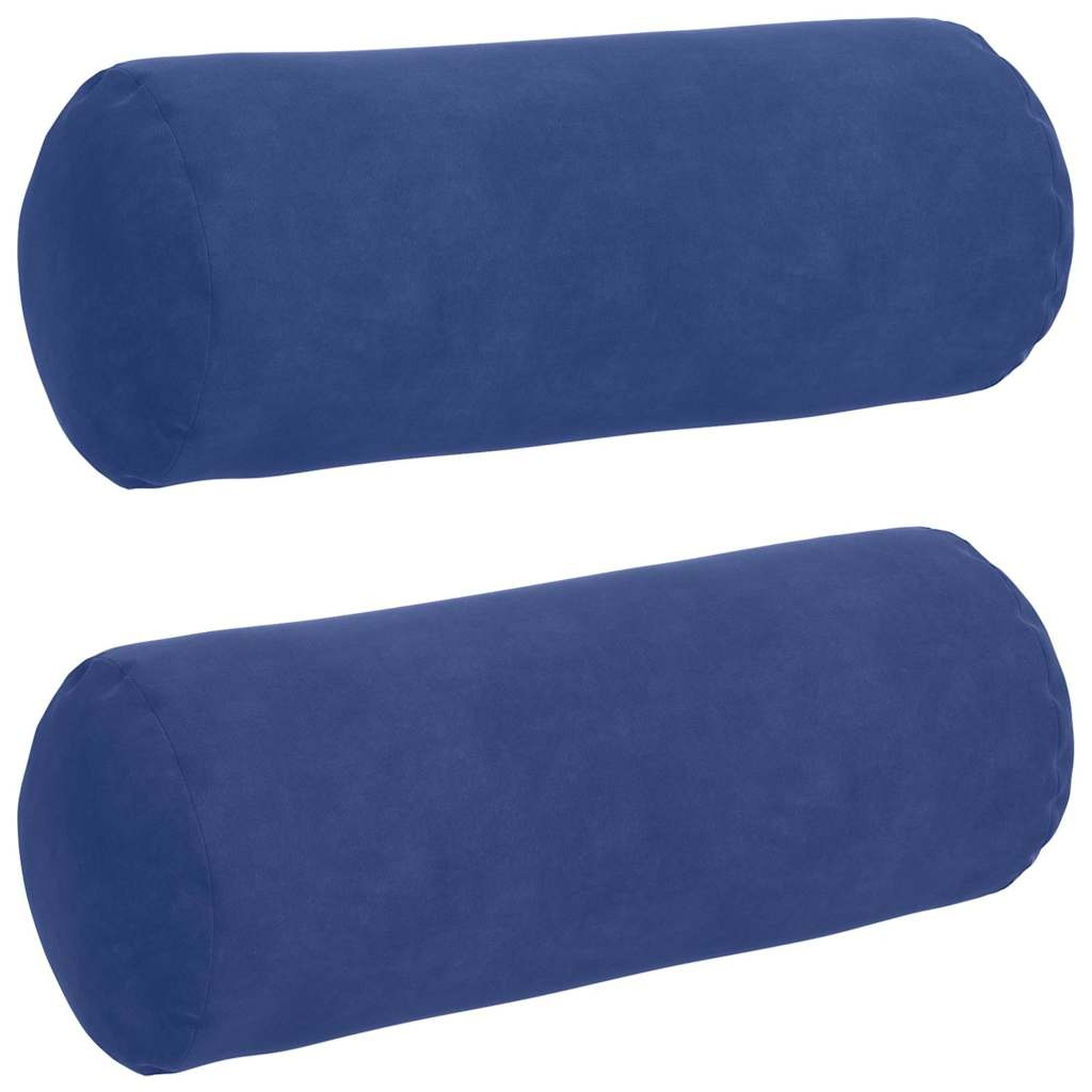 VidaXL Bolster Kussens 2 pcs Politieblauw Ø 15 x 40 cm Katoen Stof