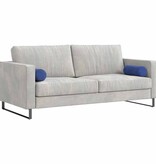 VidaXL Bolster Kussens 2 pcs Politieblauw Ø 15 x 40 cm Katoen Stof