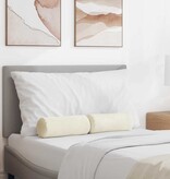 VidaXL Bolster Kussens 2 pcs Crème Ø 15 x 40 cm Katoen Stof