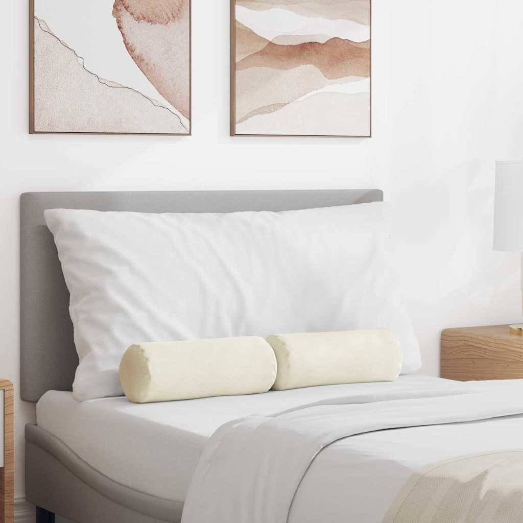 VidaXL Bolster Kussens 2 pcs Crème Ø 15 x 40 cm Katoen Stof