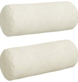 VidaXL Bolster Kussens 2 pcs Crème Ø 15 x 40 cm Katoen Stof