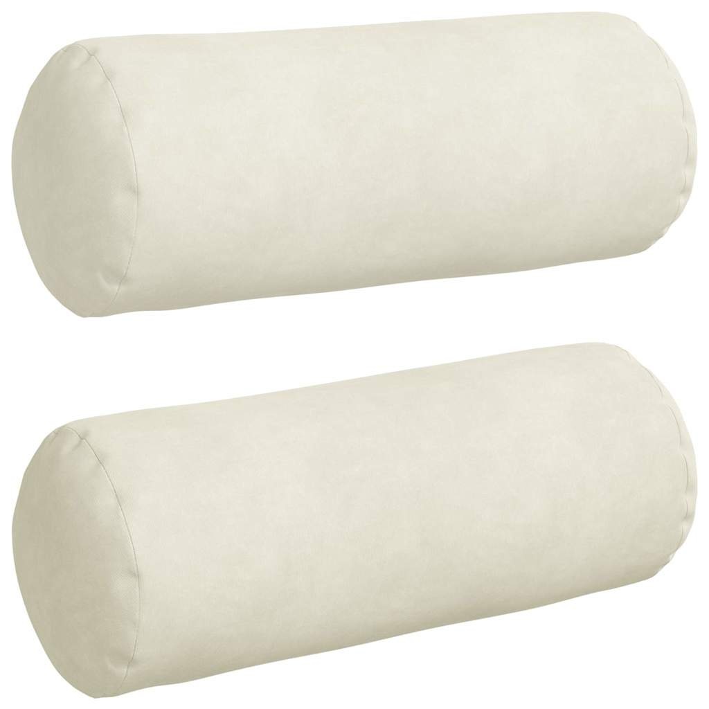 VidaXL Bolster Kussens 2 pcs Crème Ø 15 x 40 cm Katoen Stof