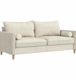 VidaXL Bolster Kussens 2 pcs Crème Ø 15 x 40 cm Katoen Stof