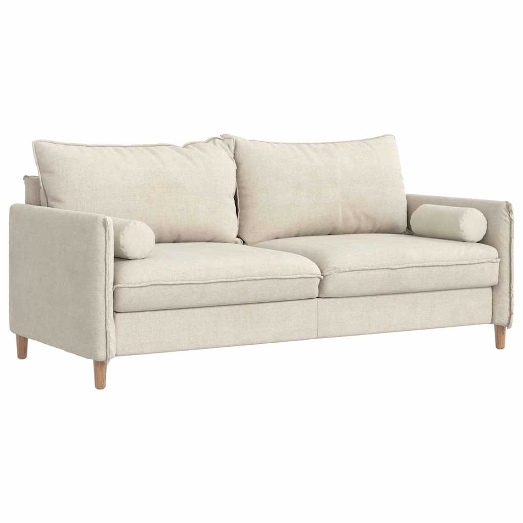 VidaXL Bolster Kussens 2 pcs Crème Ø 15 x 40 cm Katoen Stof