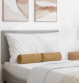 VidaXL Bolster Kussens 2 pcs Bruin Ø 15 x 40 cm Katoen Stof