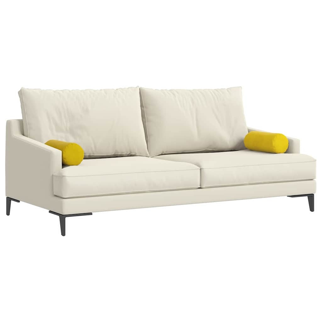 VidaXL Bolster Kussens 2 pcs Geel Ø 15 x 40 cm Katoen Stof