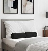 VidaXL Bolster Kussens 2 pcs Zwart Ø 15 x 40 cm Katoen Stof