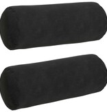 VidaXL Bolster Kussens 2 pcs Zwart Ø 15 x 40 cm Katoen Stof