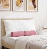 VidaXL Bolster Kussens 2 pcs Roze Ø 15 x 40 cm Katoen Stof