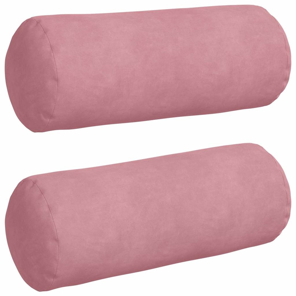 VidaXL Bolster Kussens 2 pcs Roze Ø 15 x 40 cm Katoen Stof