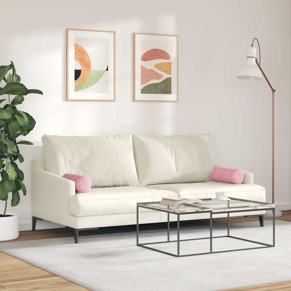 VidaXL Bolster Kussens 2 pcs Roze Ø 15 x 40 cm Katoen Stof