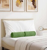 VidaXL Bolster Kussens 2 pcs Lichtgroen Ø 15 x 40 cm Katoen Stof