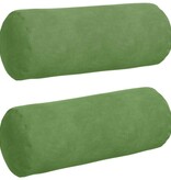 VidaXL Bolster Kussens 2 pcs Lichtgroen Ø 15 x 40 cm Katoen Stof