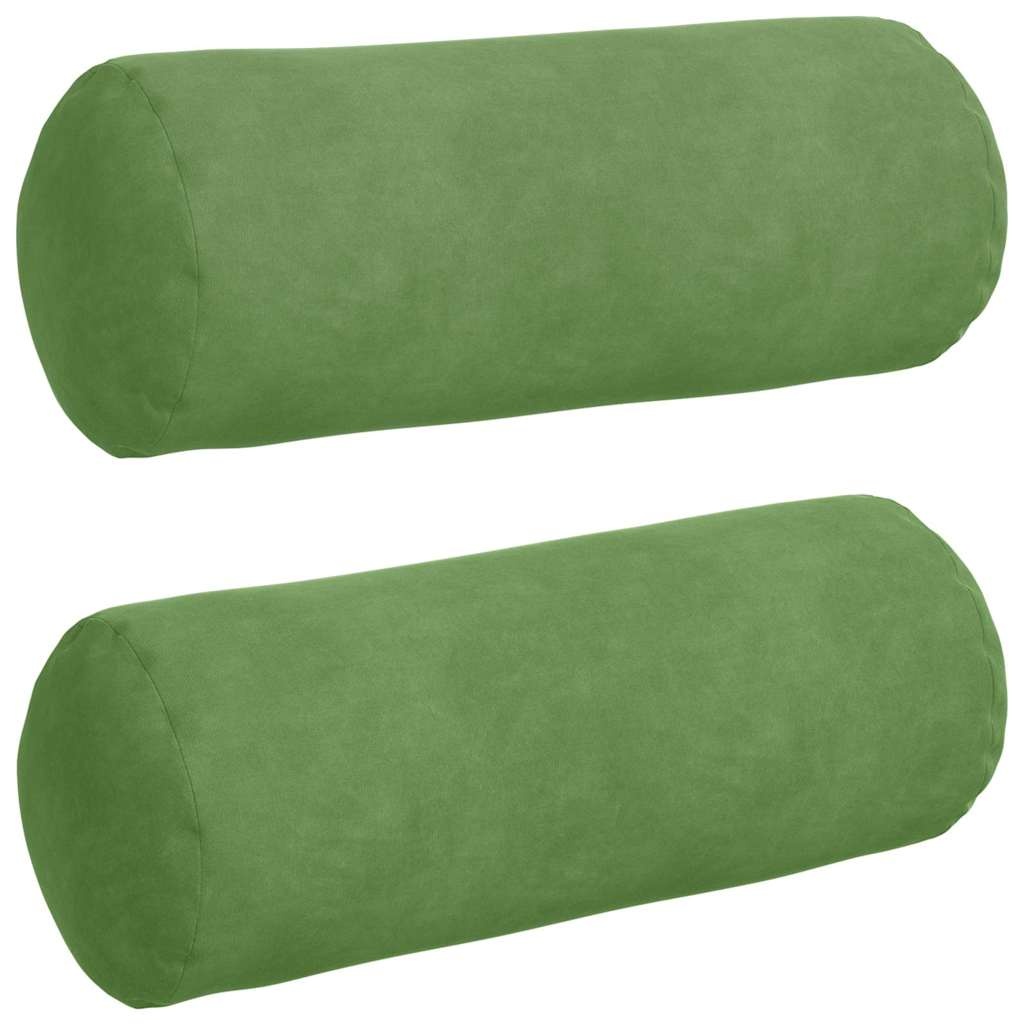 VidaXL Bolster Kussens 2 pcs Lichtgroen Ø 15 x 40 cm Katoen Stof